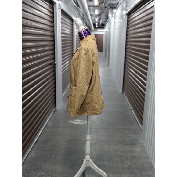 Eddie Bauer XL Tan Wool and Angora Rabbit Pea coat Blazer Jacket - Picture 3 of 5